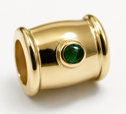 Kaedesigns Genuine 9ct 9K 375 Yellow, Rose or White Gold Green Emerald Bead For Charm Bracelet