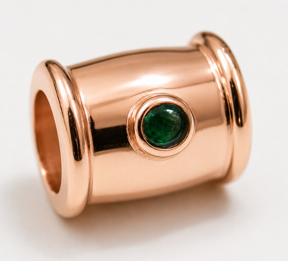 Kaedesigns Genuine 9ct 9K 375 Yellow, Rose or White Gold Green Emerald Bead For Charm Bracelet