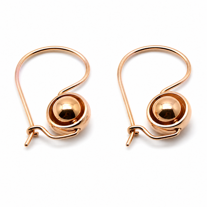 Genuine 9ct 9K 375 Yellow, Rose or White Gold Spinning Belcher Ball Earrings