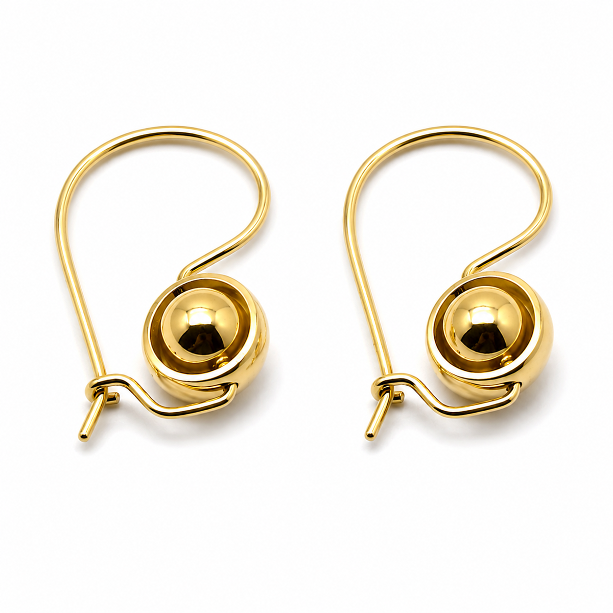 Genuine 9ct 9K 375 Yellow, Rose or White Gold Spinning Belcher Ball Earrings