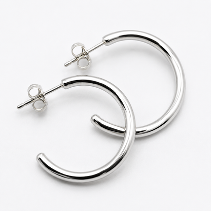 Genuine 9ct 9k 375 Yellow, Rose or White 29mm Hoop Stud Earrings