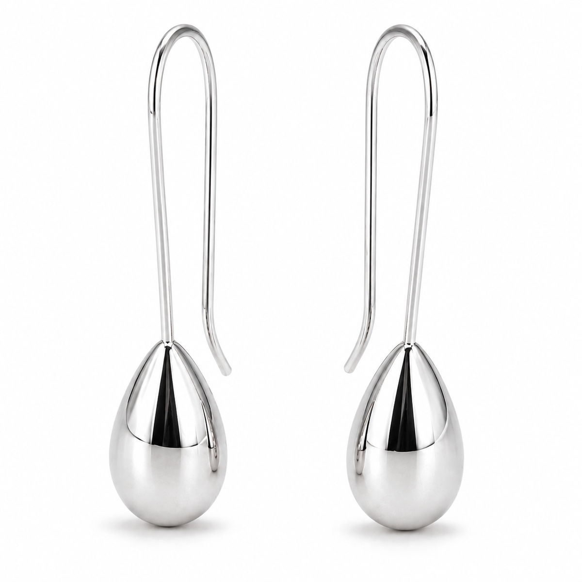 Genuine 9ct 9K 375 Yellow, Rose or White Gold Large Teardrop Tear Drop Long Hook Earrings