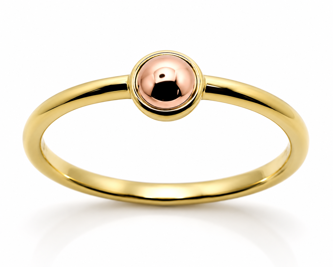 Genuine 9ct 9K 375 Yellow Gold & Rose Gold Ball 4mm Half Ball Ring - Choose your ring size H to P (Copy)