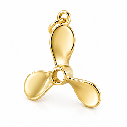 Genuine 9ct 9k 375 Yellow, Rose or White Gold 3D Boat Propellor Nautical Charm Pendant Charm