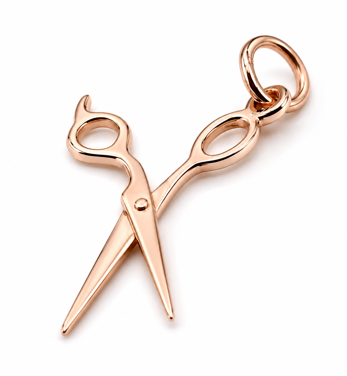 Genuine 9ct 9K 375 Yellow, Rose or White Gold Scissors Hairdresser 3D Pendant Or Charm