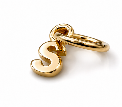 Genuine 9ct 9kt 375 Tiny Very Small Yellow, Rose or White Gold Initial Pendant Charm S