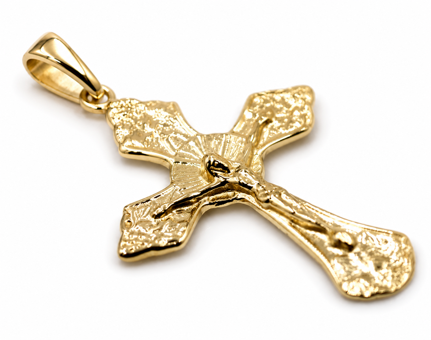 Genuine Small 9ct 9K 375  Yellow, Rose or White Gold Plain Cross Crucifix Pendant