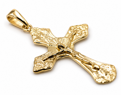 Genuine Small 9ct 9K 375  Yellow, Rose or White Gold Plain Cross Crucifix Pendant
