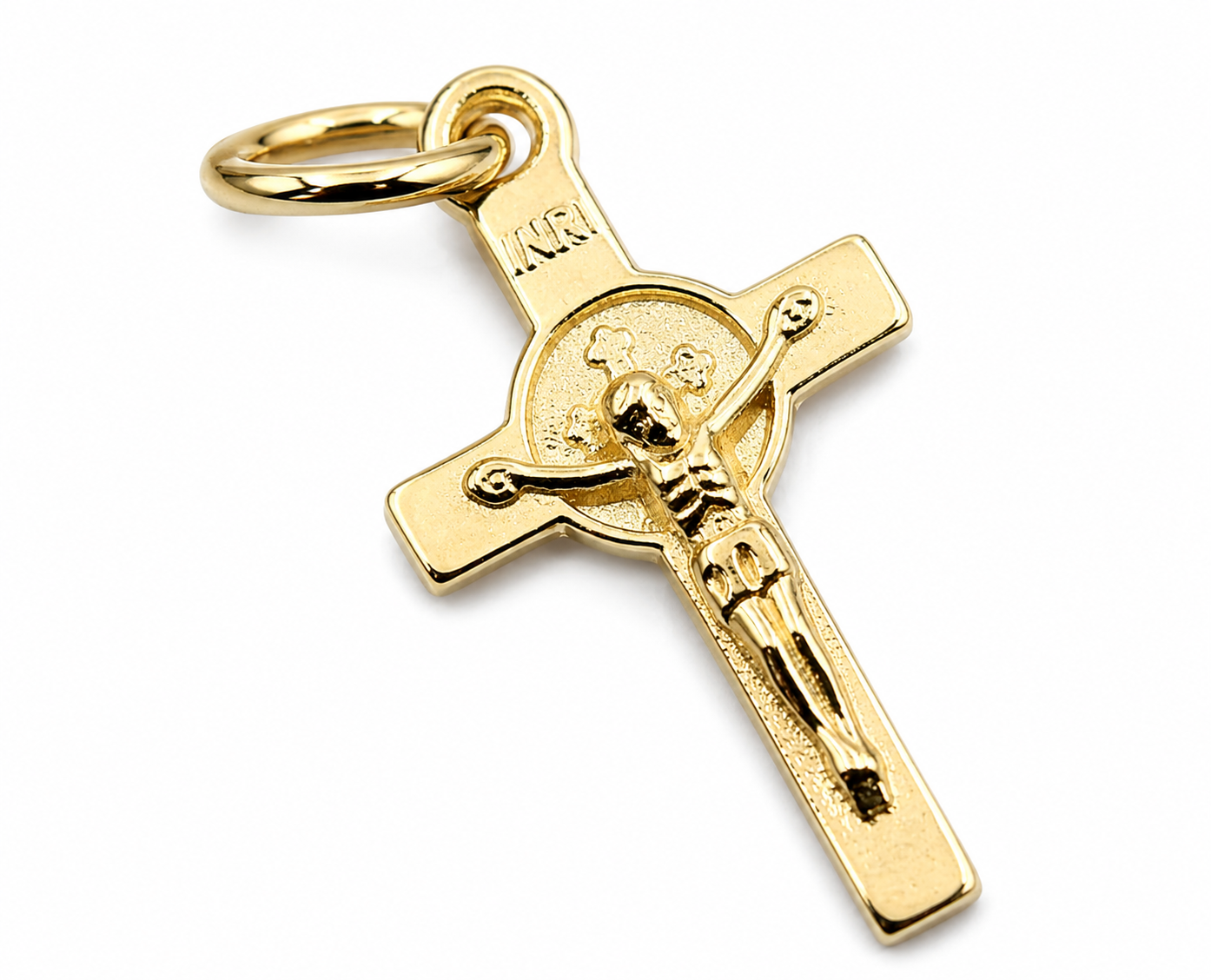 Genuine Full Solid 9ct 9K 375 Yellow, Rose or White Gold Catholic Crucifix Cross Pendant
