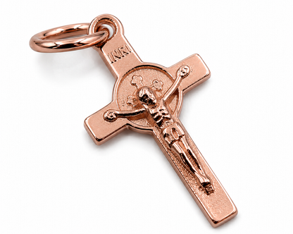 Genuine Full Solid 9ct 9K 375 Yellow, Rose or White Gold Catholic Crucifix Cross Pendant