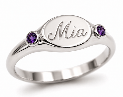 Genuine 9ct 9K 375 Yellow, Rose or White Gold 375 Oval Amethyst (Birthstone Of Feb) Signet Ring (Copy)