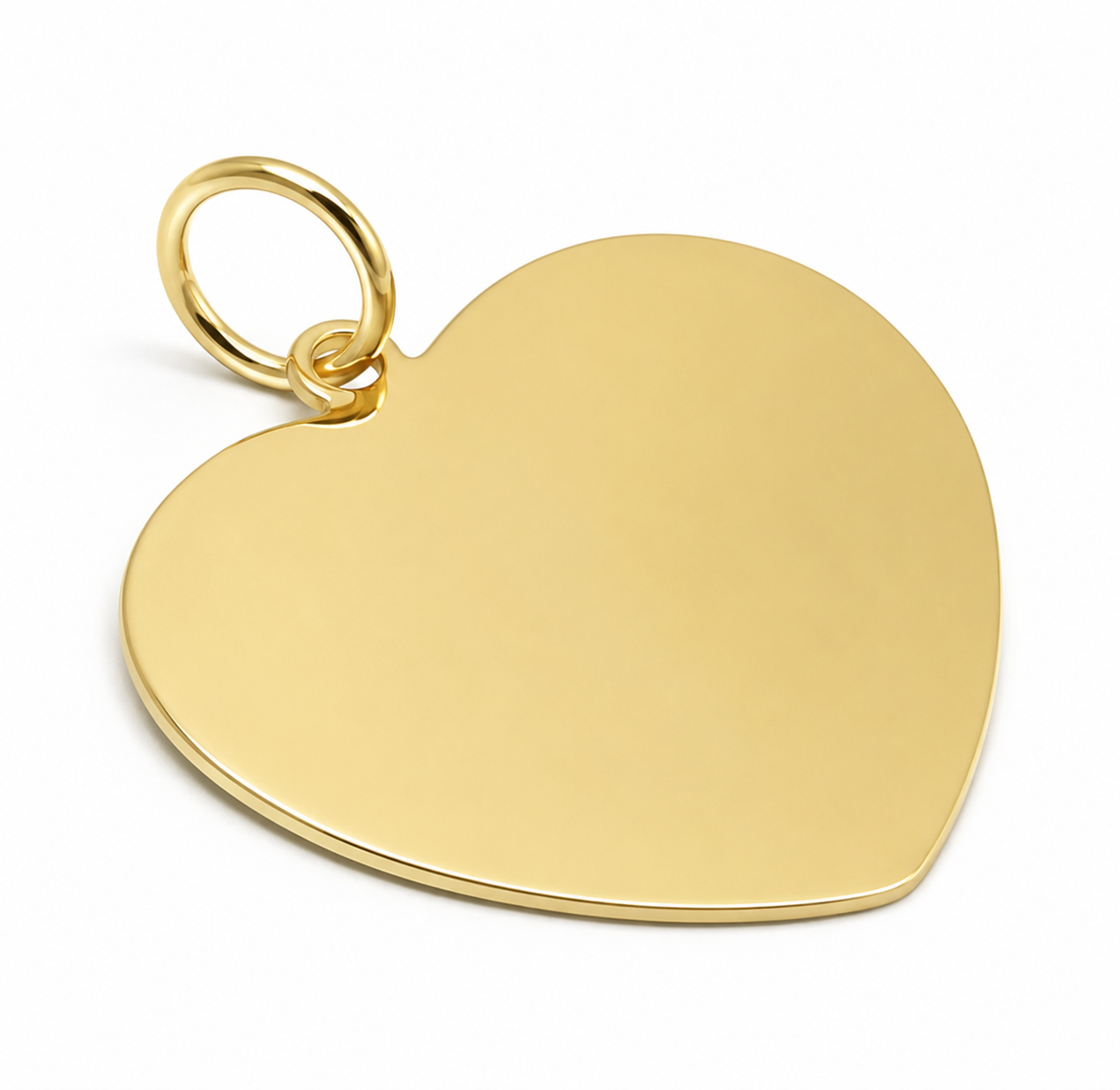Solid Genuine 9ct 9k 375 Yellow, Rose or White Gold Large Heart Shield Disc Pendant