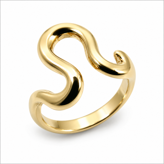 Genuine Heavy 9ct 9kt Full Solid Yellow, Rose or White Gold Swirl Ring 270 - Choose your ring size H to Q