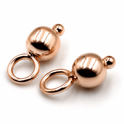 Genuine 9ct 9k 375 Yellow, Rose or White Gold 6mm Ball Plain Balls For Charm Earrings -4mm jump ring