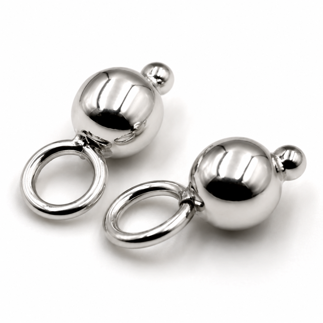 Genuine 9ct 9k 375 Yellow, Rose or White Gold 6mm Ball Plain Balls For Charm Earrings -4mm jump ring