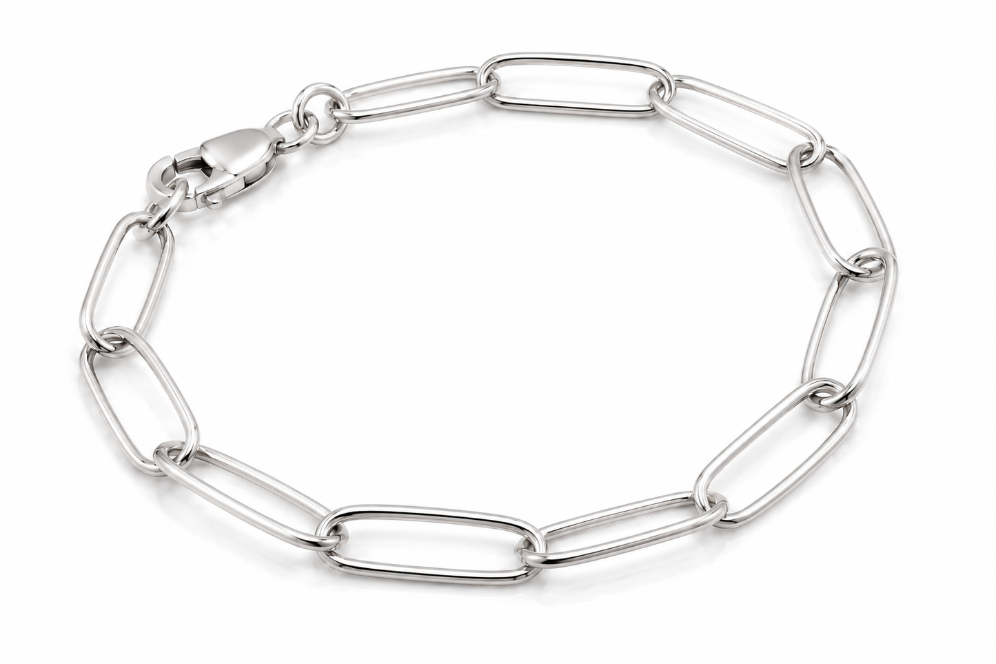 Genuine Handmade 17cm Solid 9ct 375 Yellow, Rose or White Gold Paper Clip Paperclip Bracelet