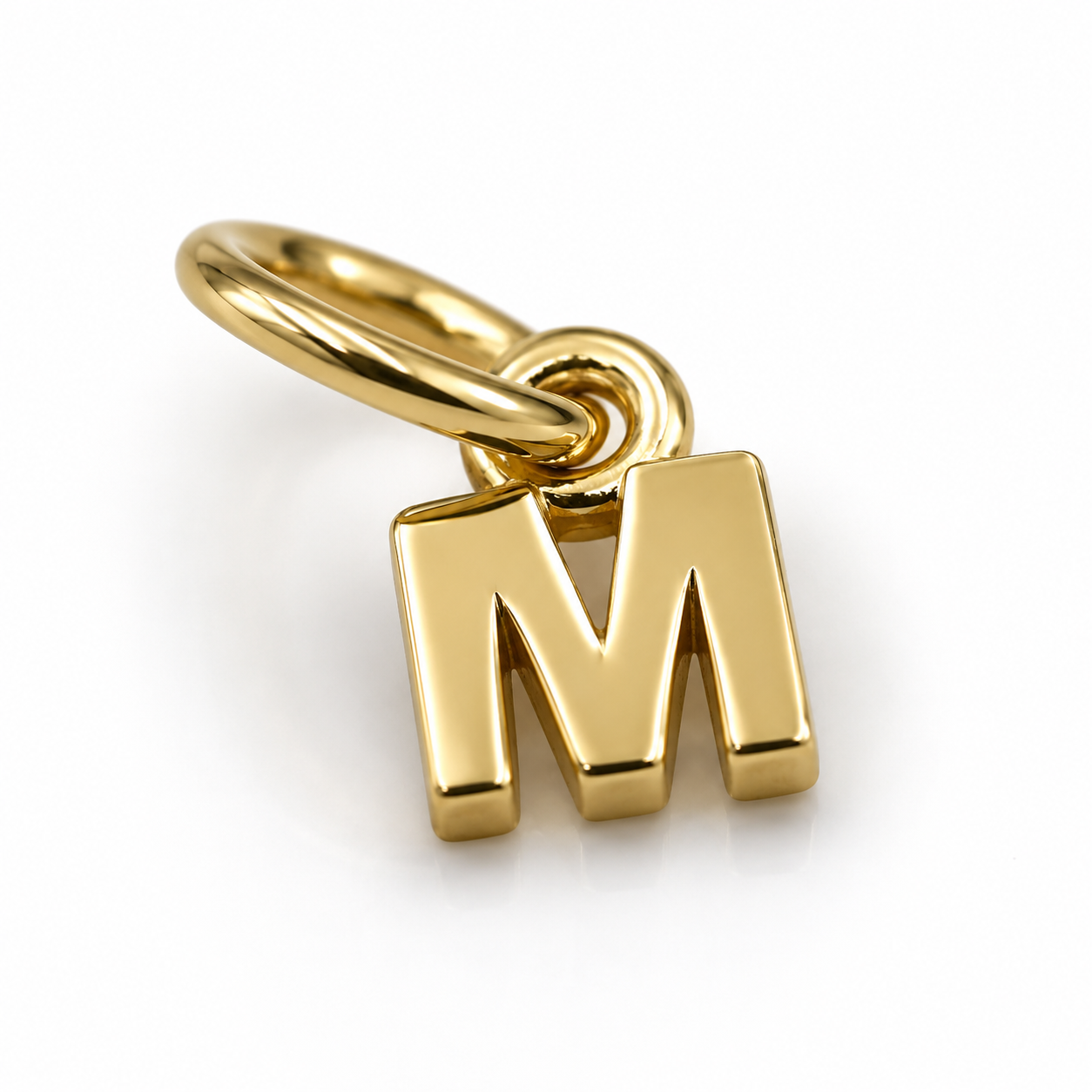 Genuine 9ct 9kt 375 Tiny Very Small Yellow, Rose or White Gold Initial Pendant Charm M