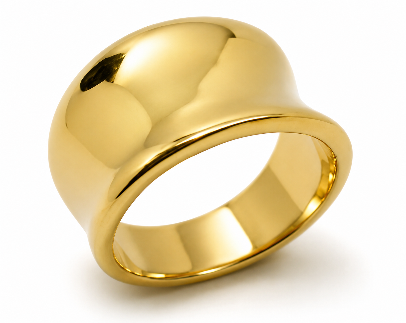 Kaedesigns Genuine Full Solid 9ct 9kt 375 Yellow, Rose or White Gold Concave Dome Ring 250 - &nbsp;Choose your ring size from H to P