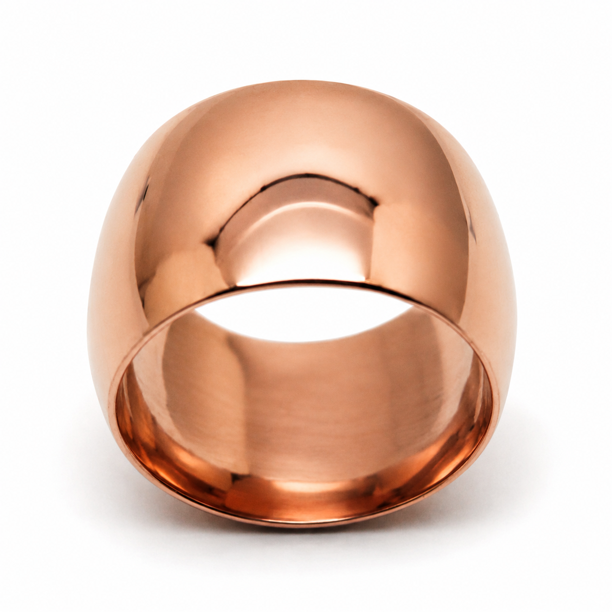 Genuine Solid 9ct 9k 375 Yellow, Rose & White Gold Full Solid 10mm Wide Barrel Band Ring - Choose your size H to P