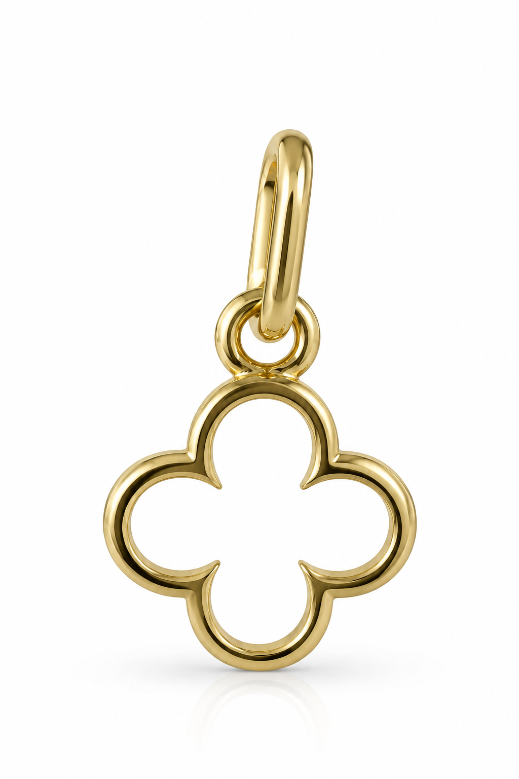 Genuine Solid Large 9ct 9k 375 Yellow, Rose Or White Gold 28mm Four Leaf Clover Pendant