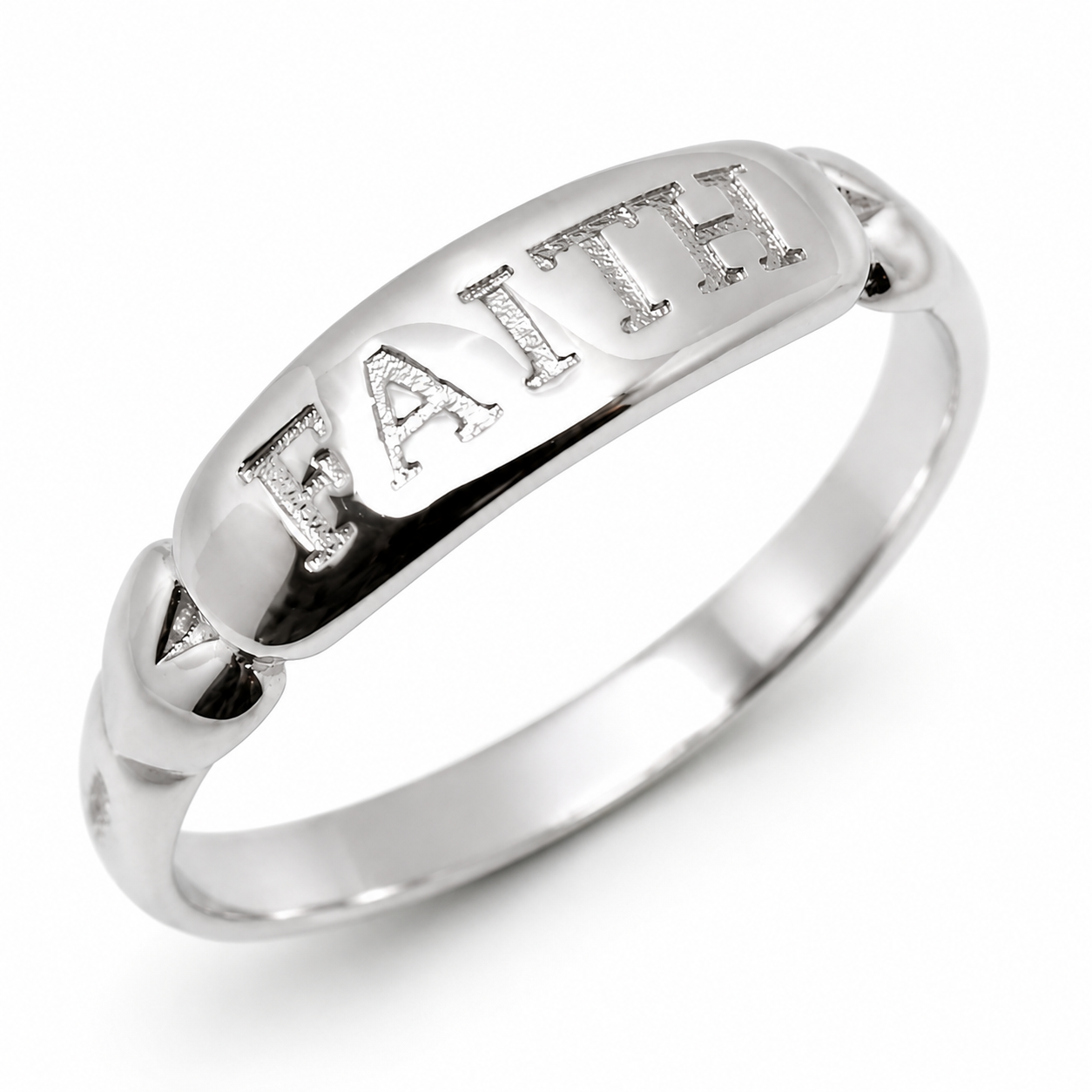 Size S Genuine Solid 9ct 9k 375 Yellow, Rose or White Gold Faith Ring