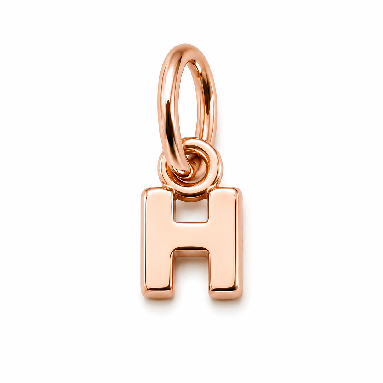 Genuine 9ct 9kt 375 Tiny Very Small Yellow, Rose or White Gold Initial Pendant Charm H