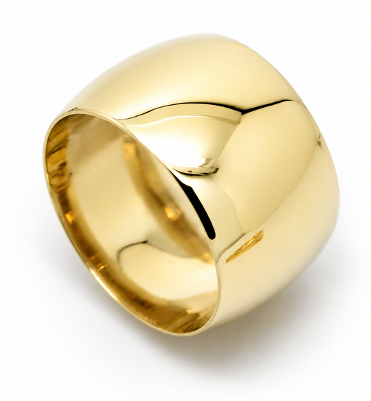 Genuine 12mm 9ct 9k 375 Yellow, Rose or White Gold Full Solid Extra Wide Band Ring - Choose your size Q to Z
