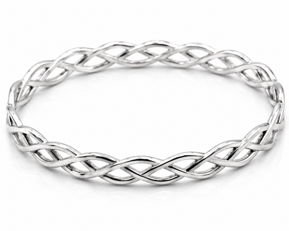 Solid Genuine 375 9ct 9kt Yellow, Rose or White Gold Celtic Knot Oval Bangle  7.1cm X 5.9cm