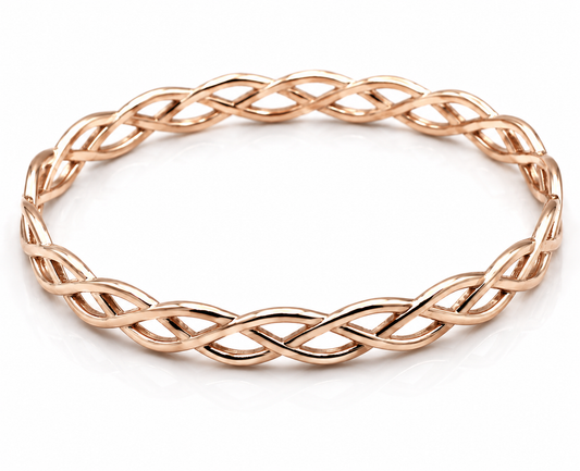 Solid Genuine 375 9ct 9kt Yellow, Rose or White Gold Celtic Knot Oval Bangle  7.1cm X 5.9cm
