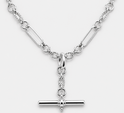 Genuine 9ct 9k 375 Yellow, Rose or White Gold Handmade Solid Fancy Paperclip FOB Necklace Chain 55cm