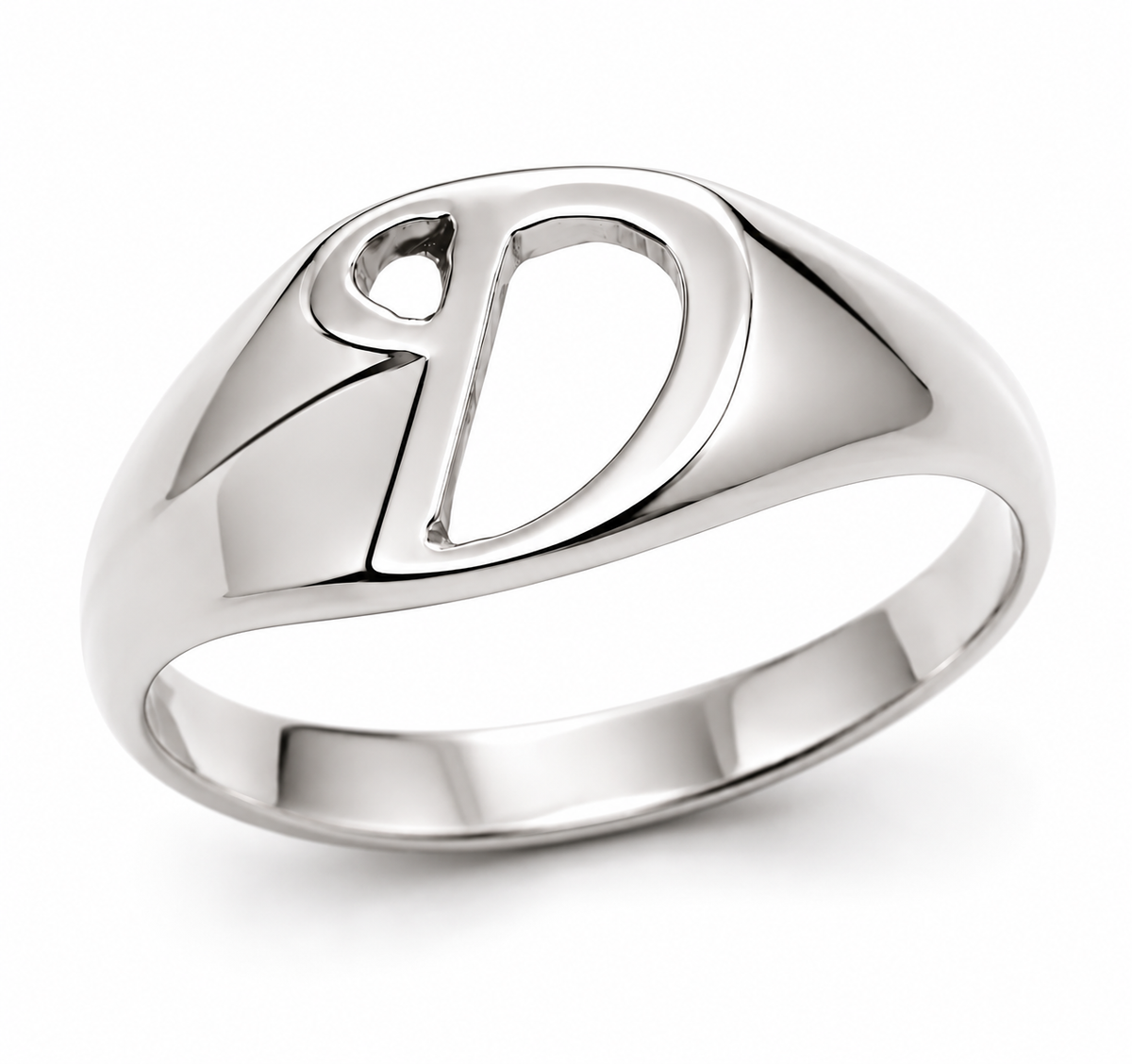 Genuine, Solid 9ct 9k Yellow Or Rose Or White Gold 375 Large Initial Ring D