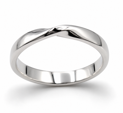 Size M 1/2 Twisted Genuine 18ct 18k Yellow, Rose or White Gold 3mm Wide Wedding Band Ring
