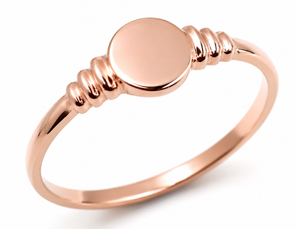 Size U 9ct 9K 375 Yellow, Rose or White Gold Small Delicate Oval Signet Ring
