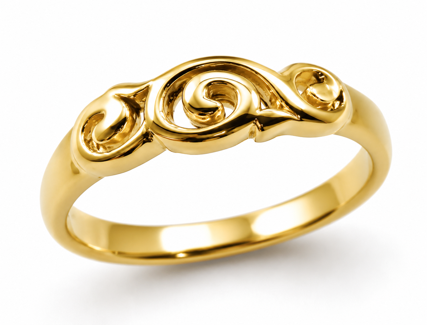 Kaedesigns 9ct 9kt 375 Yellow, Rose or White Gold 375 Fancy Swirl Ring - Choose your ring size H to P