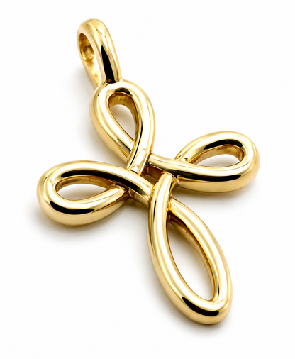 Kaedesigns, Genuine 9ct 9K Yellow, Rose or White Gold Medium Size Celtic Cross Pendant