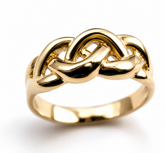 Genuine Solid 9ct 9k 375 White Or Rose Or Yellow Gold Celtic Knot Ring Choose Size