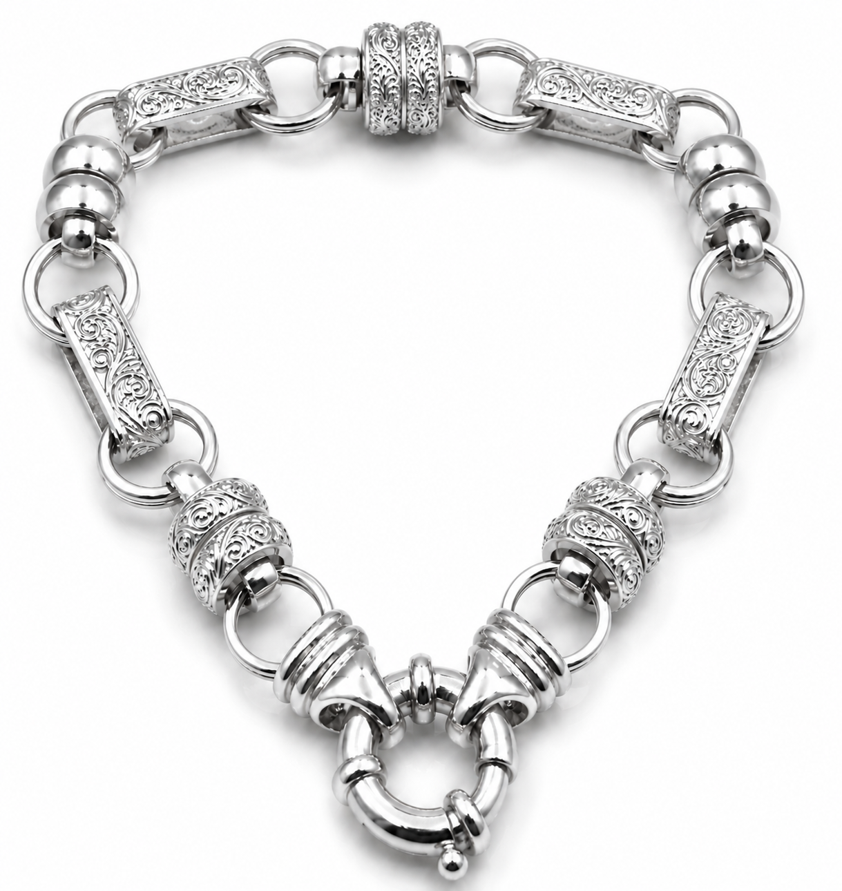 Heavy Genuine 9ct 9k 375 Yellow, Rose or White Gold Solid Belcher Filigree Antique Bracelet