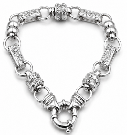 Heavy Genuine 9ct 9k 375 Yellow, Rose or White Gold Solid Belcher Filigree Antique Bracelet