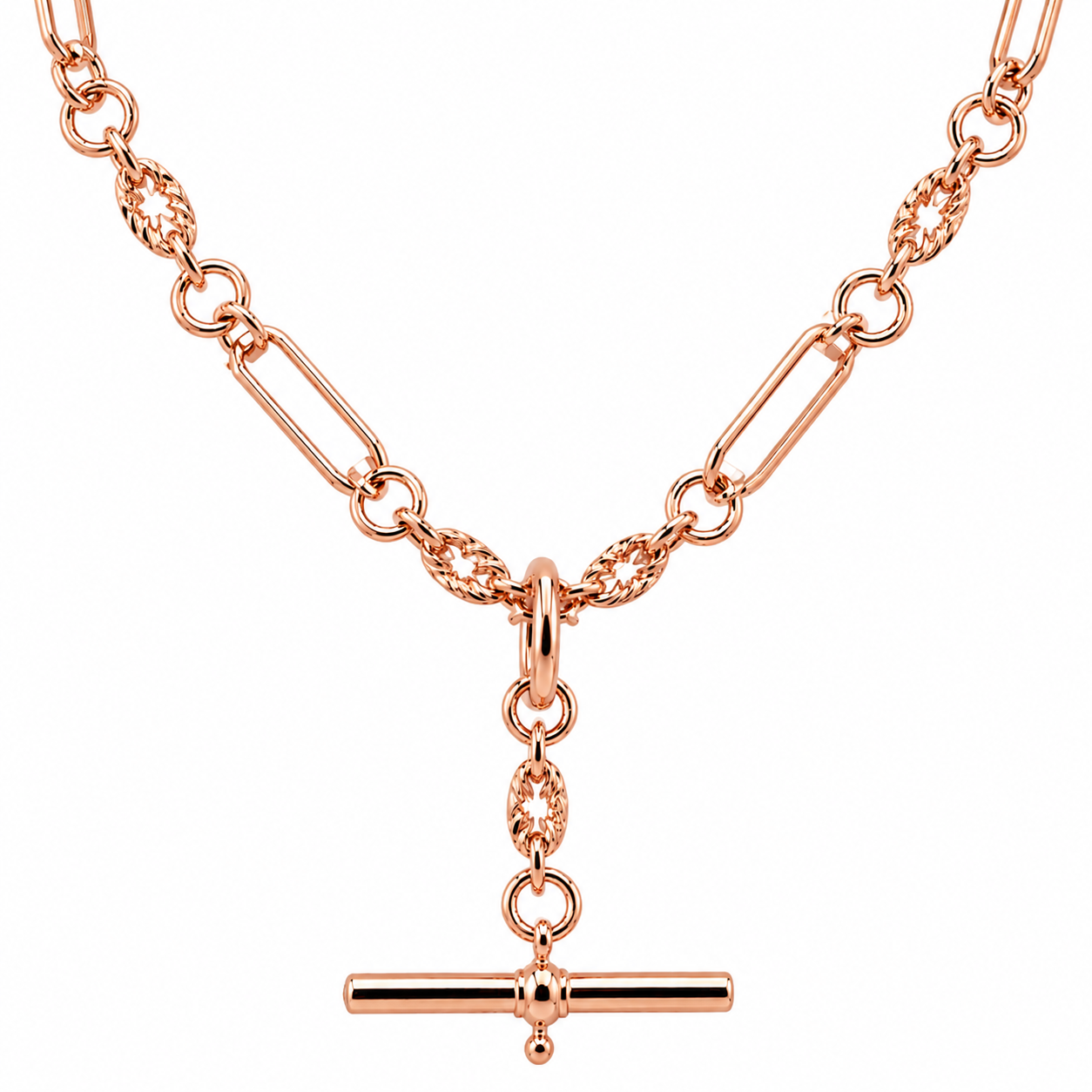 Genuine 9ct 9k 375 Yellow, Rose or White Gold Handmade Solid Fancy Paperclip FOB Necklace Chain 50cm