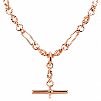 Genuine 9ct 9k 375 Yellow, Rose or White Gold Handmade Solid Fancy Paperclip FOB Necklace Chain 50cm