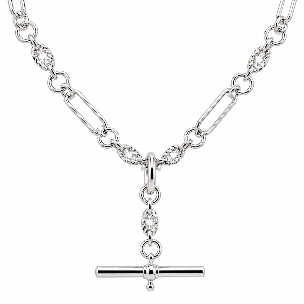 Genuine 9ct 9k 375 Yellow, Rose or White Gold Handmade Solid Fancy Paperclip FOB Necklace Chain 50cm