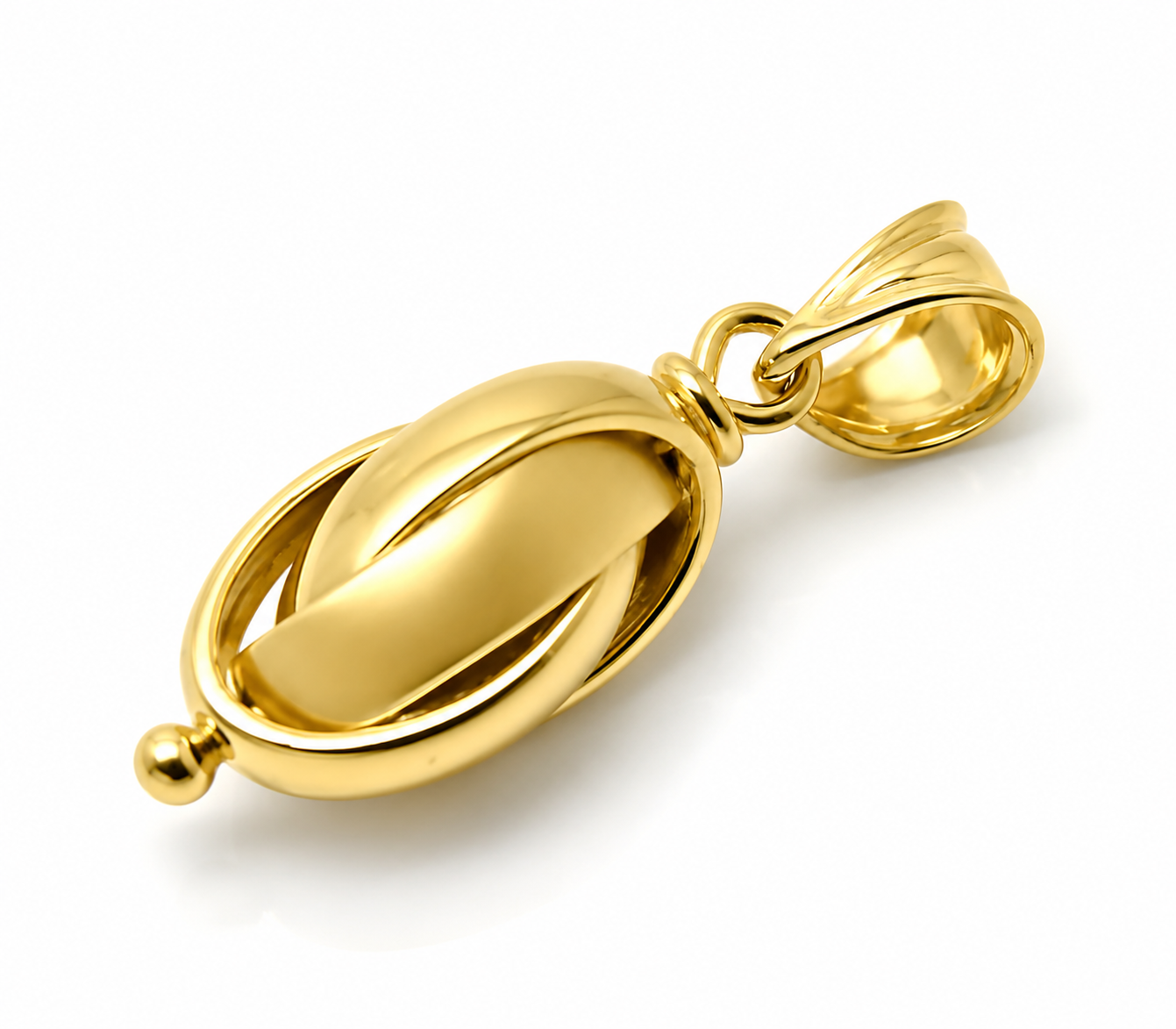 Genuine New 9ct 9k Yellow, Rose or White Gold Oval Belcher Ball Pendant Matt & Polished finish