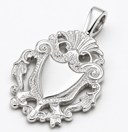 Genuine Solid 9K 9ct 375 Yellow, Rose or White Gold Filigree Shield FOB Pendant