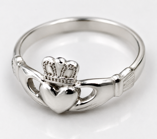 Solid Sterling Silver 925 Irish Claddagh Ring - Choose your size