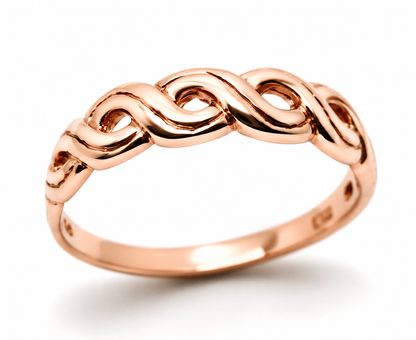 Kaedesigns, New 9ct 9kt Genuine Solid Yellow, Rose or White Gold Celtic Weave Ring 209