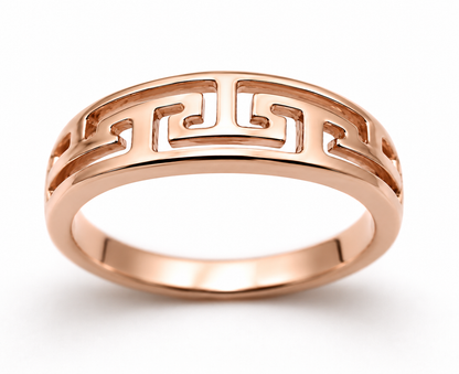 Kaedesigns, Solid 9ct 9k 375 Yellow, Rose or White Gold Celtic Wave Greek Key Ring 328