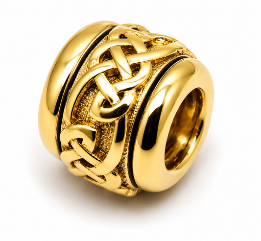 Kaedesigns 9ct 9k 375 Yellow, Rose, White Gold Or Silver Celtic Weave Bead Charm