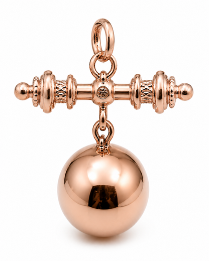 Genuine 9ct 9k 375 Yellow, Rose or White Gold Plain 16mm Ball Pendant with T-Bar