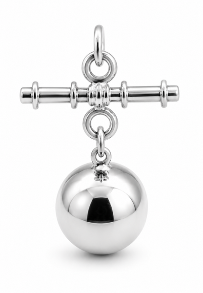 Genuine 9ct 9k 375 Yellow, Rose or White Gold Plain 14mm Ball Pendant with T-Bar