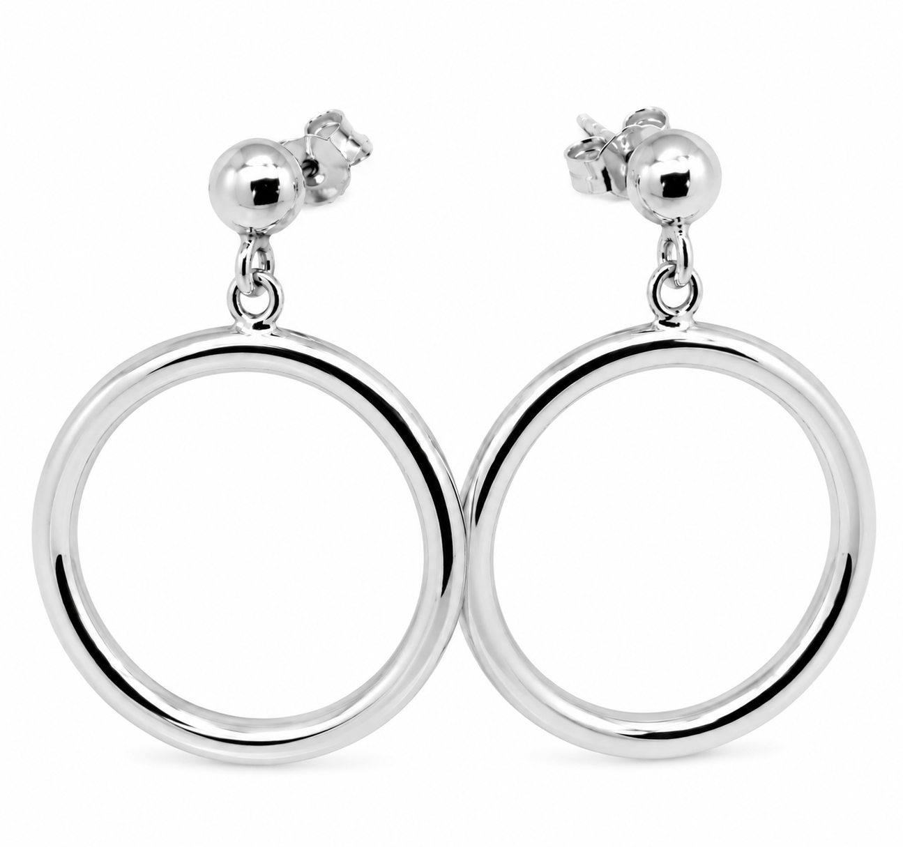 Genuine 9ct 9k 375 Yellow, Rose or White Gold 6mm Half Ball Hoop Stud Circle Earrings